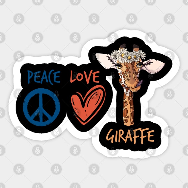 Peace Love Giraffe Sticker by ShirtsShirtsndmoreShirts